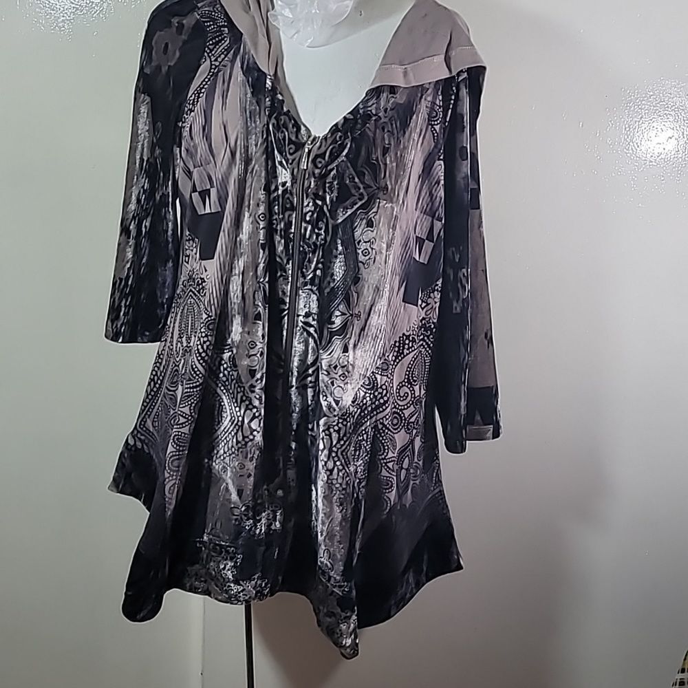 1722  NEW WORLD Velour Blouse Size 2 X